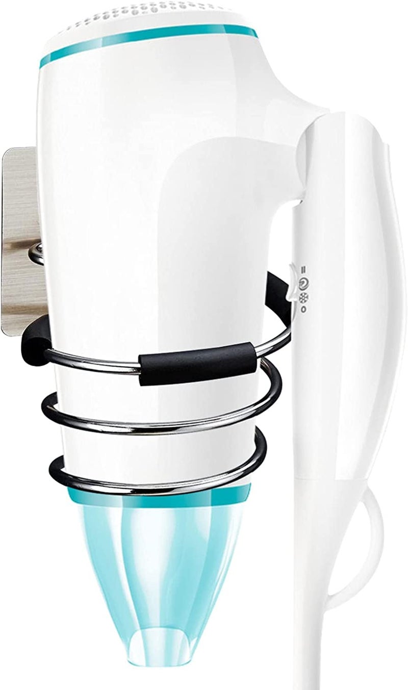 Trifecta Stainless Steel Hair Dryer Holder Wall Mounted - Self Adhesive Blow Dryer Holder, Bathroom Hair Tool Organizer Storage, No Drilling Hair Blow Dryer Styling Tools Rack (pack - 2) - Image 2