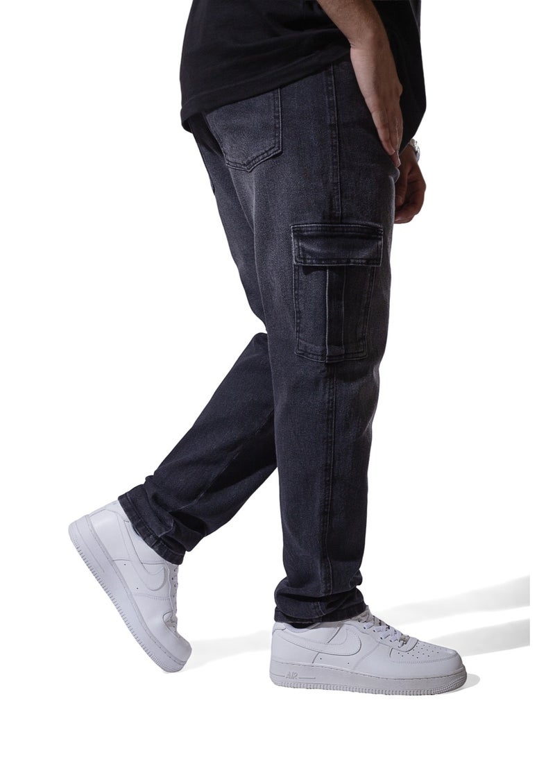 EGY WEAR Men'S Dark Gray Slim Fit Jeans - Image 2
