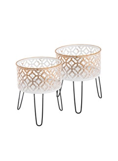 CASA ROSA 2-piece metal stand set with an elegant and modern design  - Image 1