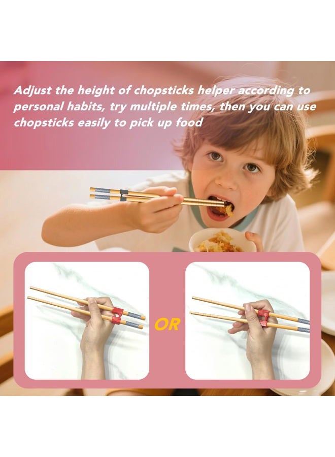 EAEDMY 7 Pairs Training Kid Adult Chopsticks and Trainers for Beginners, Japanese Wooden Beginners Training Chopsticks Helpers Set, Reusable, Dishwasher Safe, L8.86Inch (2.Japanese pattern B) - Image 4