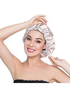 ELIHAIR ELIHAIR Unisex-Adult Stain Bonnet Silk Sleep Cap Adjustable Satin Cap For Night Sleeping Hair Bonnet Reversible Double Layer Champagne/Grey  - Image 5
