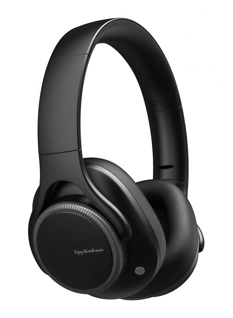AMIJOY Bluetooth Headphones with Intuitive Rotating Volume Knob, Over Ear Active Noise Cancelling Wireless Headset, 50H Playtime, Foldable Bluetooth Headset with Memory Foam Ear Cushions for Travel - Black - Image 1