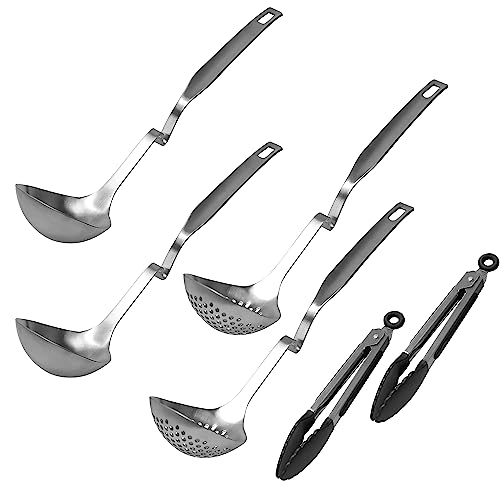 FYNECHEF Hot Pot Ladle and Strainer Set – Shabu Shabu Utensils, Hotpot Accessories Kit, Stainless Steel Scoops and Spoons for Hot Pot (Set of 2) - Image 1