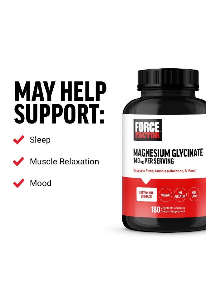 Force Factor Force Factor, Magnesium Glycinate, 140 mg, 180 Vegetable Capsules  - Image 3