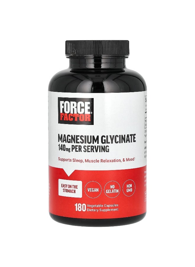 Force Factor Force Factor, Magnesium Glycinate, 140 mg, 180 Vegetable Capsules  - Image 1