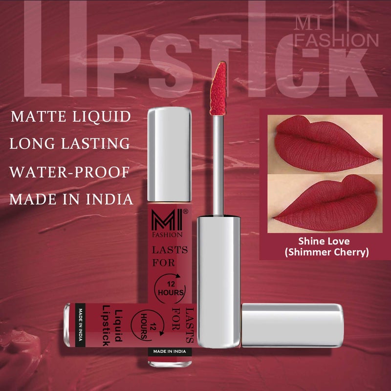 MI Fashion Made in India Lipstick Combo Offers 100 Veg Long Lasting Shimmer Cherry Liquid Matte Lipstick Orange Fever Creamy Matte Lipstick - Image 5
