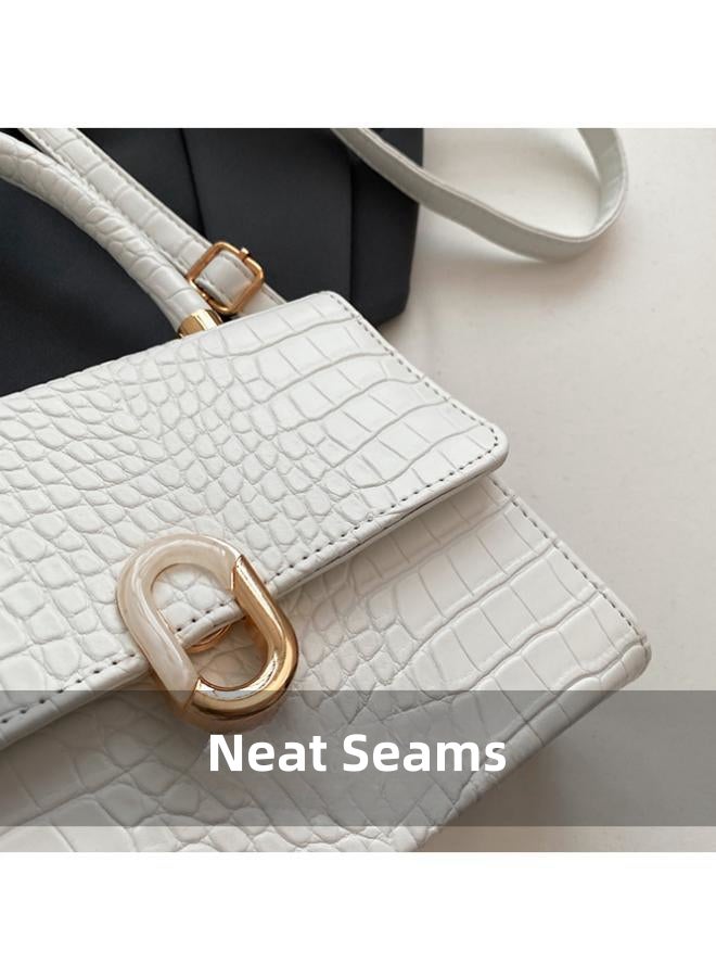 Women's Crocodile Pattern Shoulder Bag, Ladies PU Leather Crossbody Bag Sling Bag Side Bag Carry Bag, Flip-top Small Handbag Tote Bags Clutch Bag Satchel Bag Phone Bag for Girls/College Students - Image 5