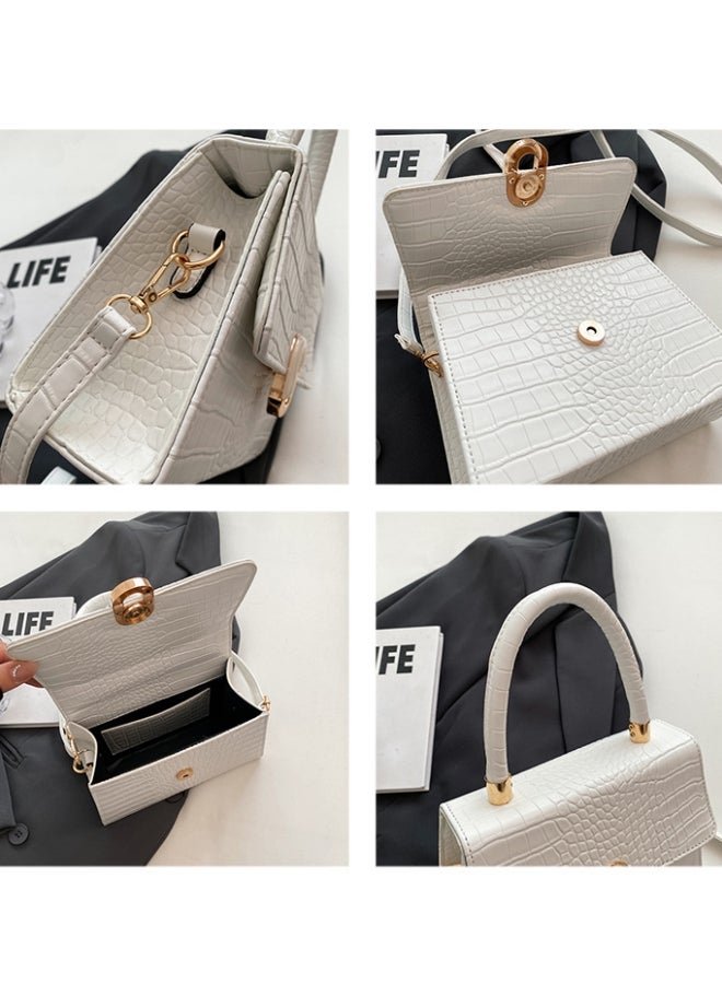 Women's Crocodile Pattern Shoulder Bag, Ladies PU Leather Crossbody Bag Sling Bag Side Bag Carry Bag, Flip-top Small Handbag Tote Bags Clutch Bag Satchel Bag Phone Bag for Girls/College Students - Image 3