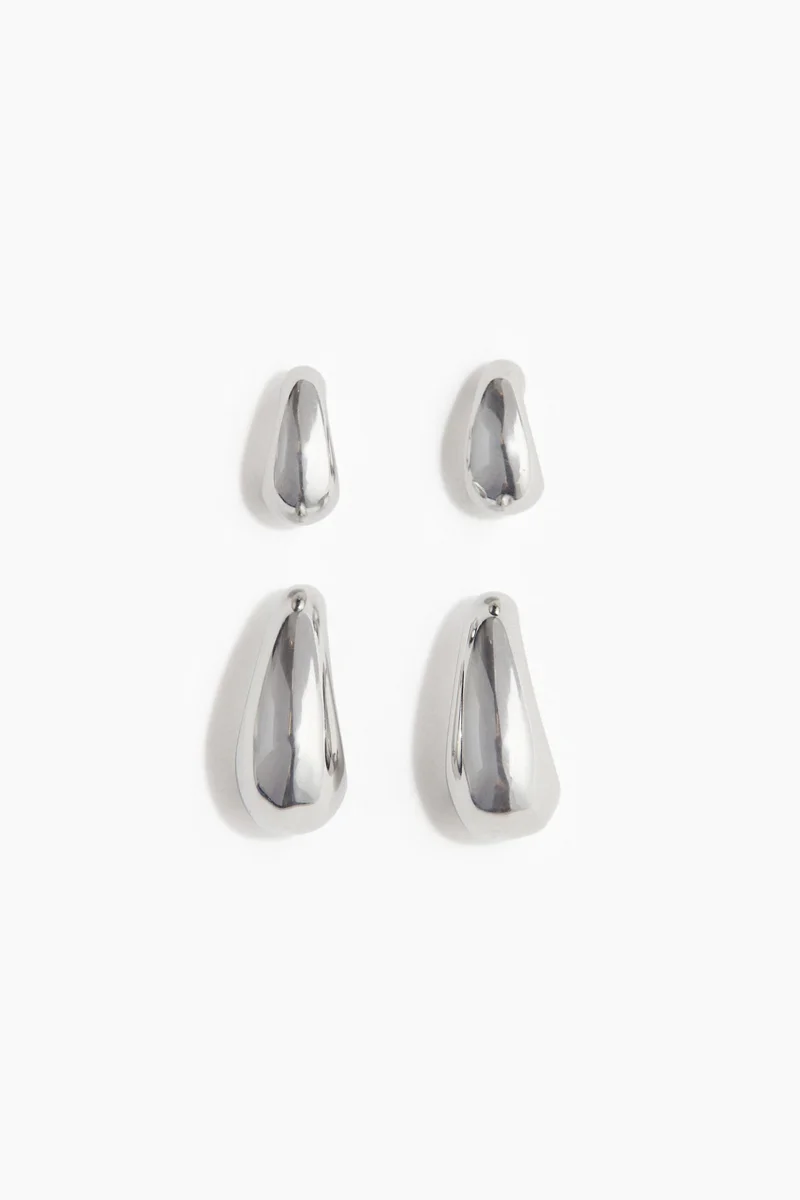 H&M 2 pairs stainless steel earrings