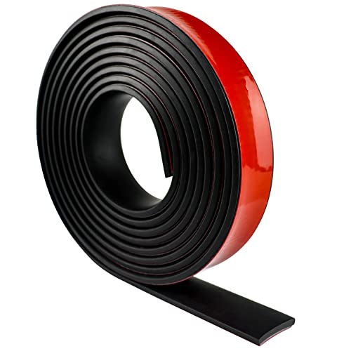 LSGCQ Neoprene Rubber Strips Self Adhesive Solid Rubber Sheets, Rolls & Strips for DIY Gaskets Crafts Pads Seals Warehouse Flooring Neoprene Sheet with Adhesive Backing (1" Wide x 1/8" Thick x 20' Long) - Image 1