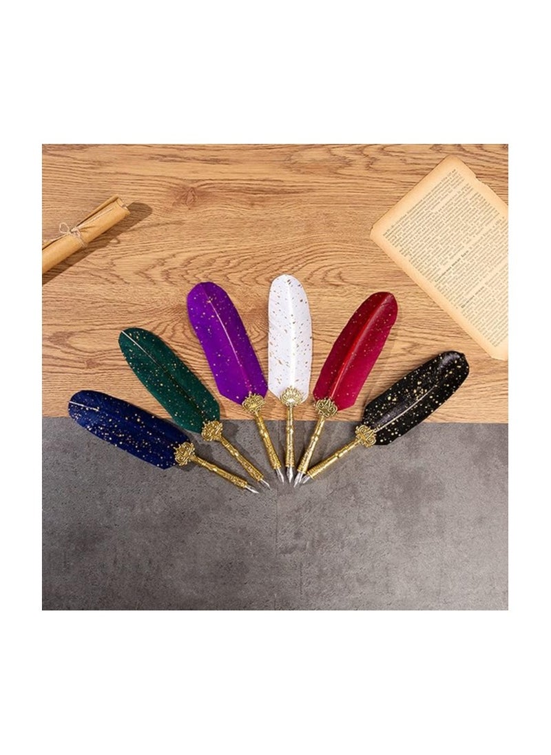 VolksRose Quill Pen Set, Calligraphy Feather Pen and Ink Set, Includes Dip Pen, 17 Replaceable Nib, Ink, Wax Seal Stamp, Wax Seal Stick, Envelope Opening Tool, Calligraphy Writing Pen Set Gift  - Image 2