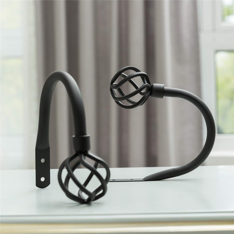 Hikmlk Handmade Metal Curtain Holdbacks 2Pcs Decoration Matt Black Curtain Tie Back Hooks For Wall Heavy Duty Side Holders Tiebacks Accessories For Drapes Drapery Window - Image 3