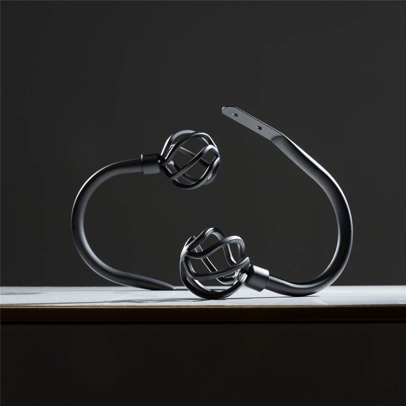 Hikmlk Handmade Metal Curtain Holdbacks 2Pcs Decoration Matt Black Curtain Tie Back Hooks For Wall Heavy Duty Side Holders Tiebacks Accessories For Drapes Drapery Window - Image 2