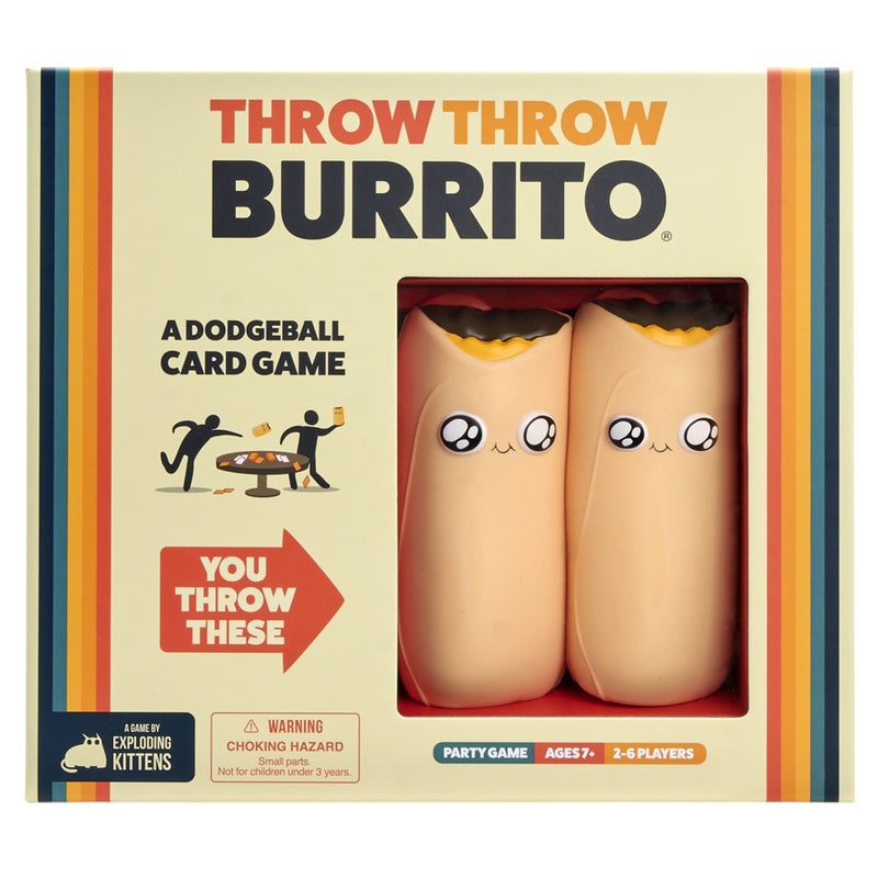 Exploding Kittens Throw Throw Burrito 2-6 Players - Ages 7+ - 15 Minutes to Play - Dodgeball Card Game - Party Game, Family Game Night, Kid and Adult Card Game - Image 1