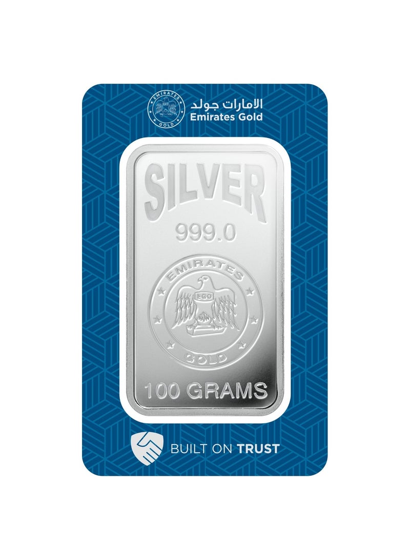 الإمارات جولد سبيكة فضية ذهبية 100 جرام من الإمارات – سبيكة معتمدة - Image 2