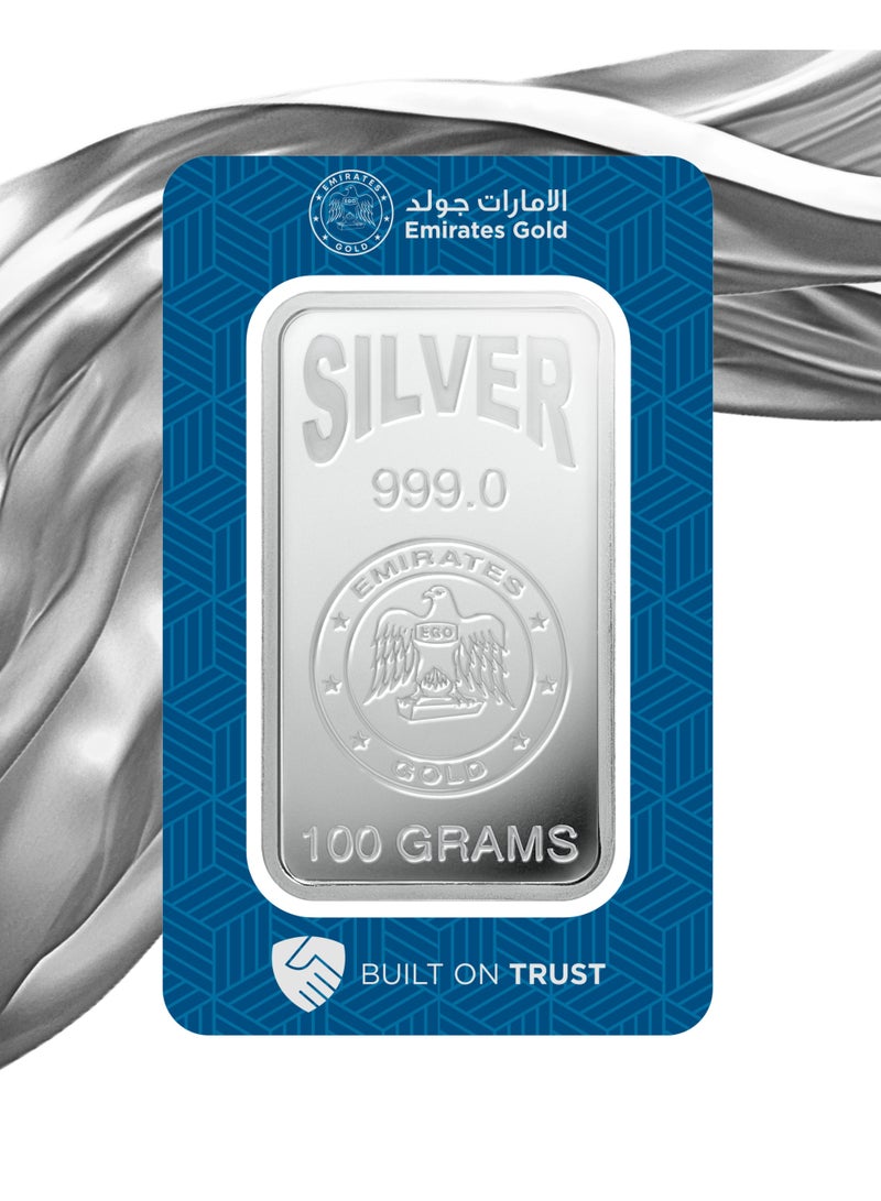 Emirates Gold 100g Silver Bar – Certified Bar - Image 3