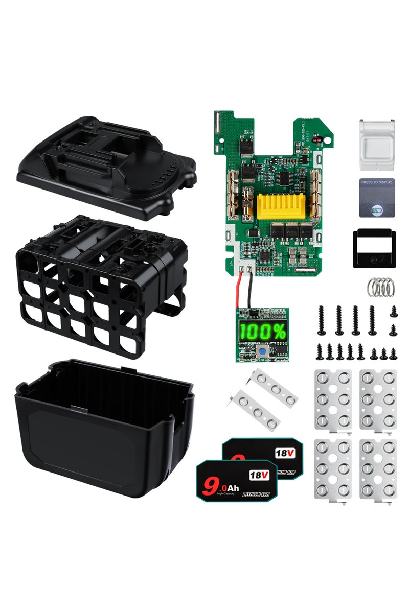 إيروريكس علبة بطارية BL1890 سعة 9.0 أمبير/ساعة لأجهزة ماكيتا 18 فولت DIY، صندوق بطارية 6.0 أمبير/ساعة مع لوحة دوائر مطبوعة BMS لحماية الشحن... - Image 1
