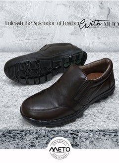 Meto Dark brown oxford casual shoe made of genuine natural leather, comfortable and lined interior  - Image 2