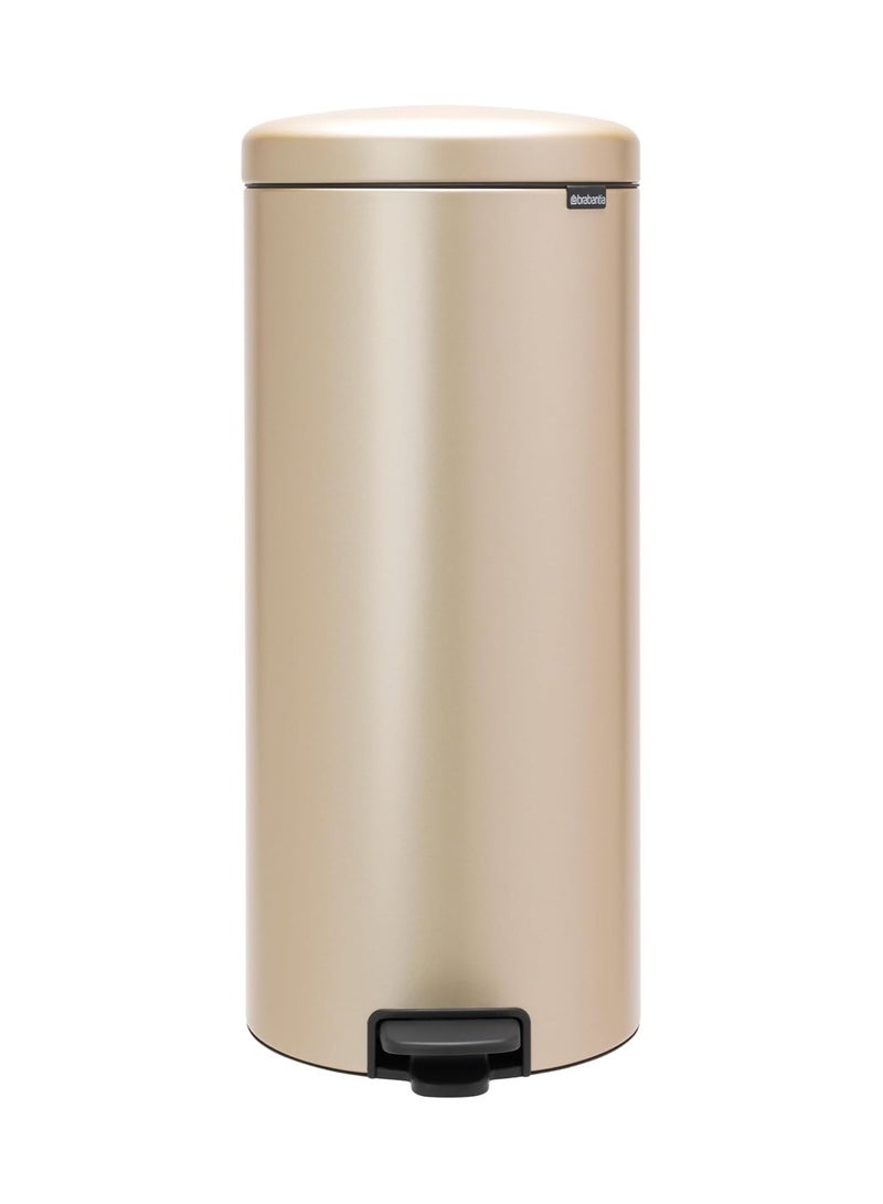 Brabantia NewIcon Pedal Bin 30 L - Metallic Gold Soft-Closure Kitchen Rubbish Bin with Removable Inner Bucket - Image 1