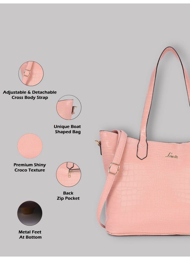 Lavie Lavie Women's Hailon Tote Handbag (Lt Pink, Large)  - Image 3