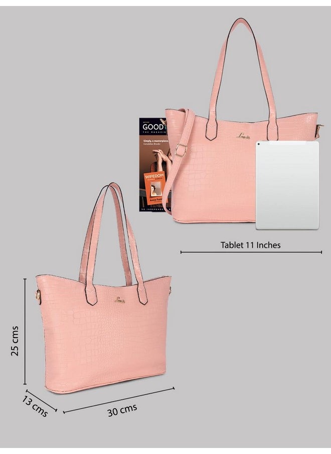Lavie Lavie Women's Hailon Tote Handbag (Lt Pink, Large)  - Image 4