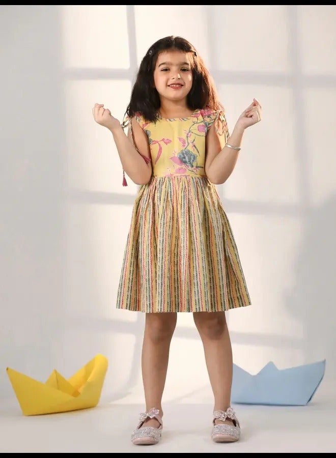 PRASHA Girls Yellow Dress