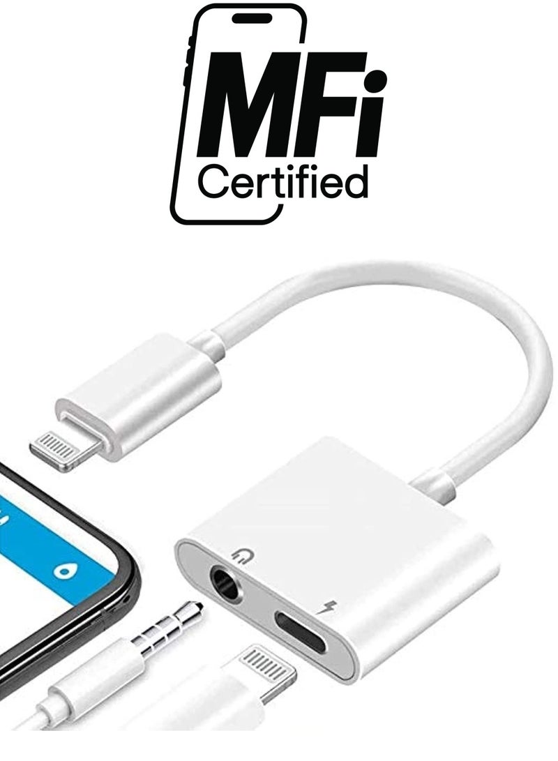 Gravity 2 IN 1 Headphone Adapter Jack Lightning to 3.5mm AUX Cord Splitter for iPhone 7,7plus,8,X and any lightning device runs iOS 10 or later - Image 1