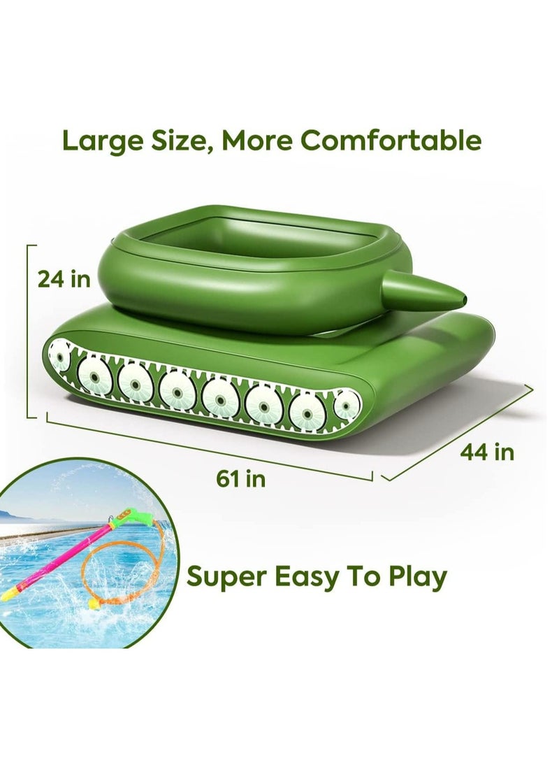 JOMILA Tank Inflatable for Pool Party Toys,Float Pool Floaties Tank Sprinkler Toy with Squirt Gun for Kids Adult,Float Tank Battle Rafts Inflatable Toy for Summer Pool Party Water Play Pool Games - Image 3