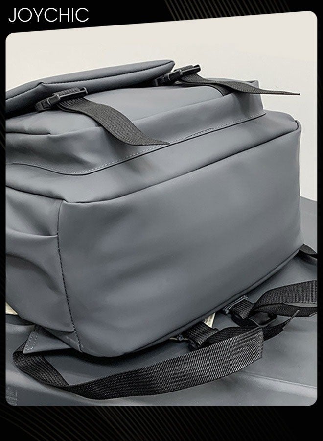 Joychic حقيبة ظهر مدرسية مقاومة للماء من البوليستر مع إغلاق ب flap حقيبة مدرسية مقاومة للاهتراء مع قلادة كرتونية رمادية لطلاب المرحلة المتوسطة والثانوية والجامعة - Image 4