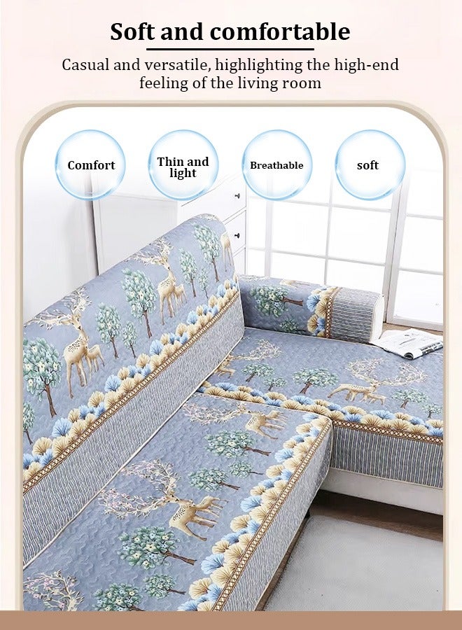 Four-piece sofa cushion set, household sofa anti-slip cushions, dustproof and stain-resistant sofa cushions, sofa blankets, including backrest pillowcases. - Image 3