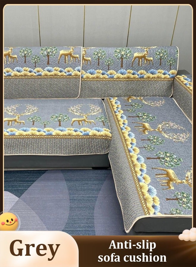 Four-piece sofa cushion set, household sofa anti-slip cushions, dustproof and stain-resistant sofa cushions, sofa blankets, including backrest pillowcases. - Image 1