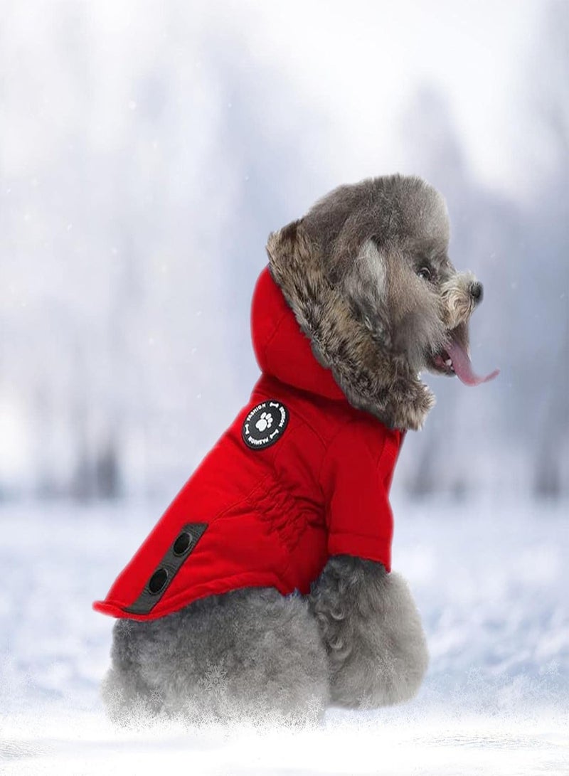 GGOOT Warm Dog Winter Coat - Small Dogs Coat Cozy Warm Hoodie Pet Clothes | Puppy Winter Coats with Hooded for Dogs Walking Hiking Travel  - Image 2
