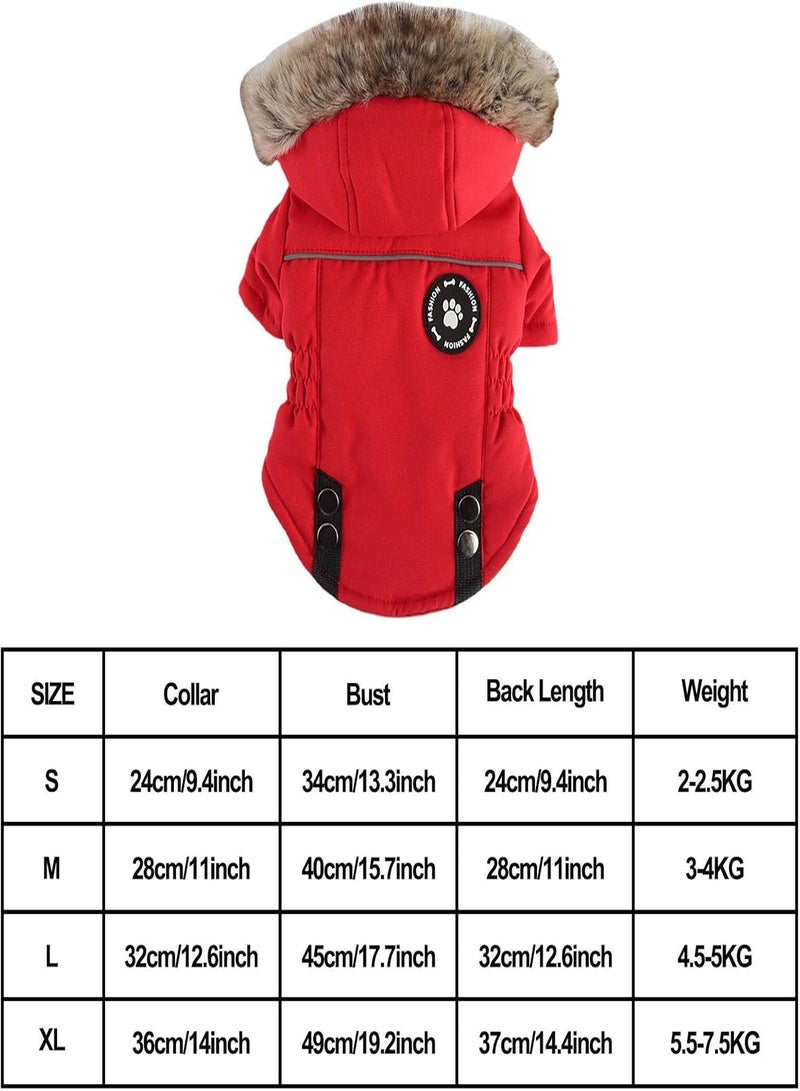 GGOOT Warm Dog Winter Coat - Small Dogs Coat Cozy Warm Hoodie Pet Clothes | Puppy Winter Coats with Hooded for Dogs Walking Hiking Travel  - Image 4