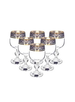 BOHEMIA 6Pcs  190 Ml Gold Plated Stemware Glasses  - Image 4
