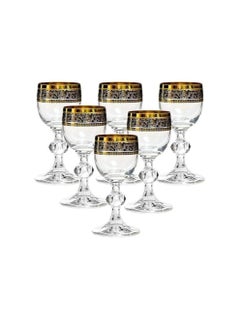 BOHEMIA 6Pcs  190 Ml Gold Plated Stemware Glasses  - Image 3