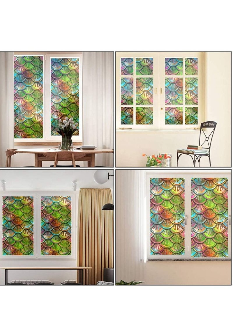 SYOSI 3D Colourful Window Privacy Film Glass Window Cling Decorative Sticker Decal for Home Kitchen Office Bedroom Living Room Bathroom  - Image 2