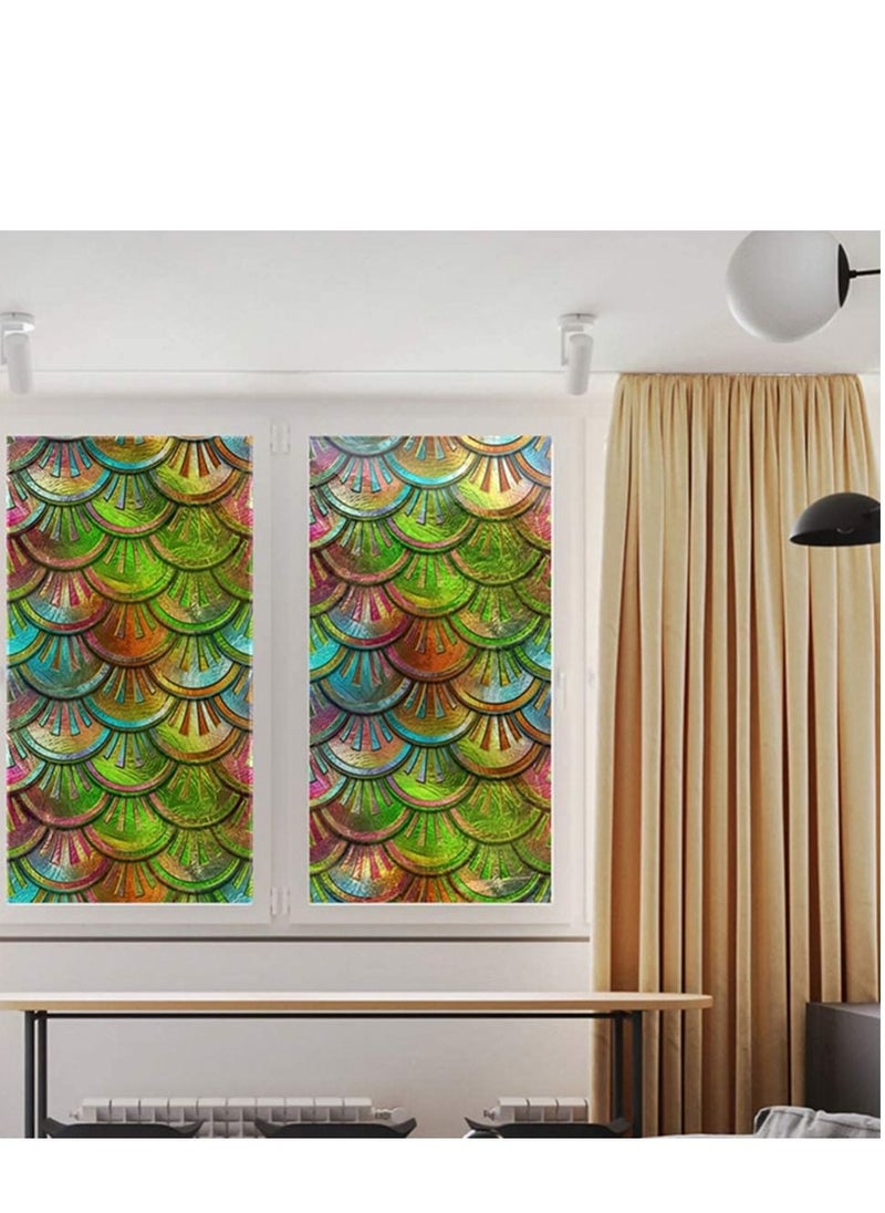 SYOSI 3D Colourful Window Privacy Film Glass Window Cling Decorative Sticker Decal for Home Kitchen Office Bedroom Living Room Bathroom  - Image 3