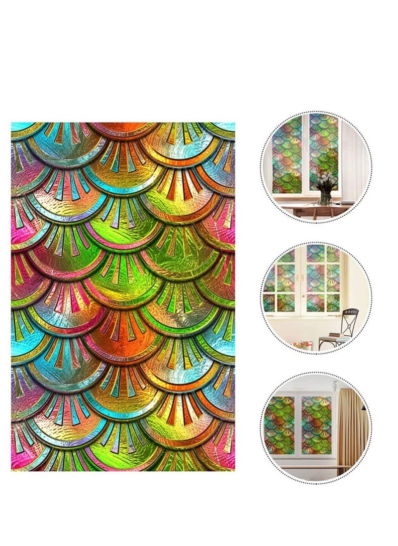 SYOSI 3D Colourful Window Privacy Film Glass Window Cling Decorative Sticker Decal for Home Kitchen Office Bedroom Living Room Bathroom  - Image 5