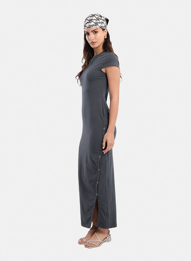 Carina Slim-Fit Maxi Dress With Slit  - Image 2