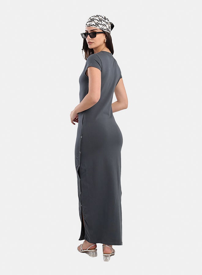 Carina Slim-Fit Maxi Dress With Slit  - Image 3