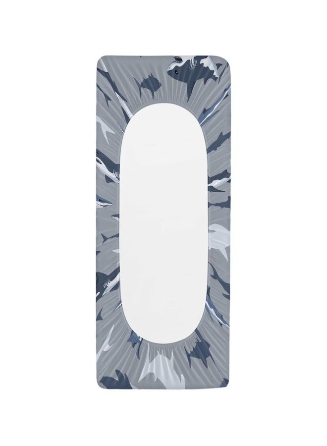 Psesaysky Sharks Changing Pad Cover Waterproof Diaper Changing Cover Durable Breathable Soft Universal Tray Table Mat Infant/Toddler - Image 2
