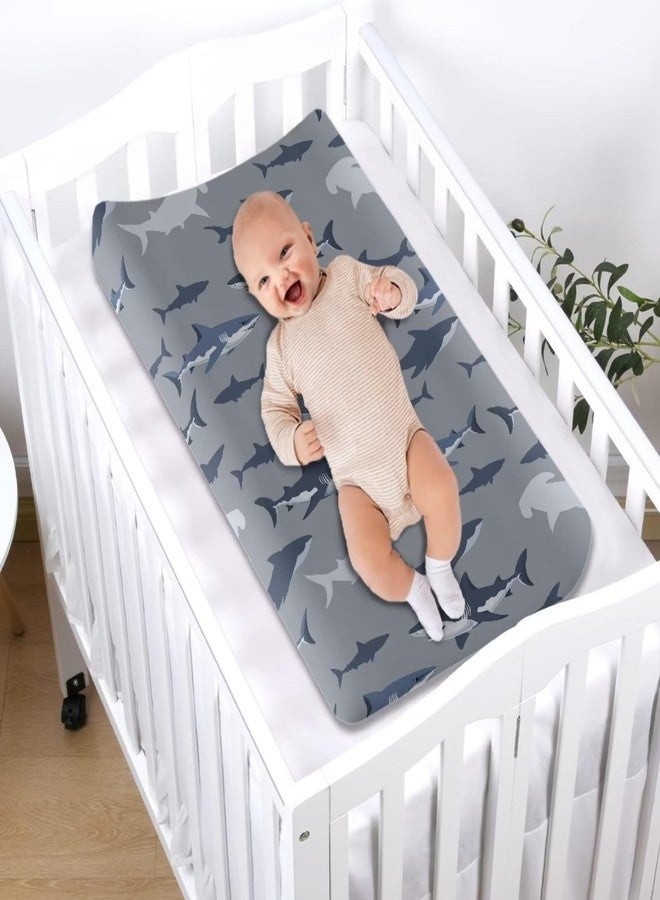 Psesaysky Sharks Changing Pad Cover Waterproof Diaper Changing Cover Durable Breathable Soft Universal Tray Table Mat Infant/Toddler - Image 5