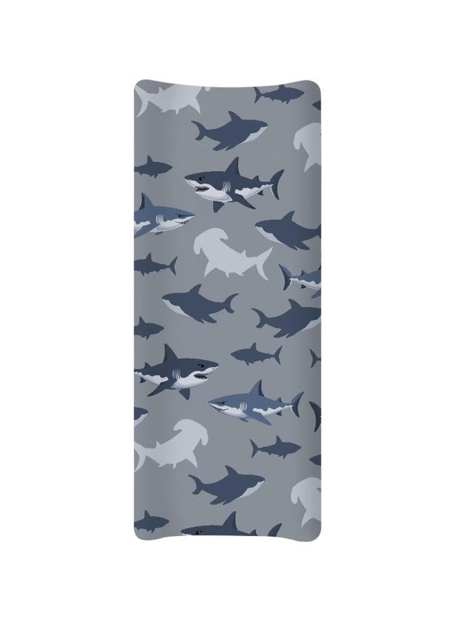 Psesaysky Sharks Changing Pad Cover Waterproof Diaper Changing Cover Durable Breathable Soft Universal Tray Table Mat Infant/Toddler - Image 1