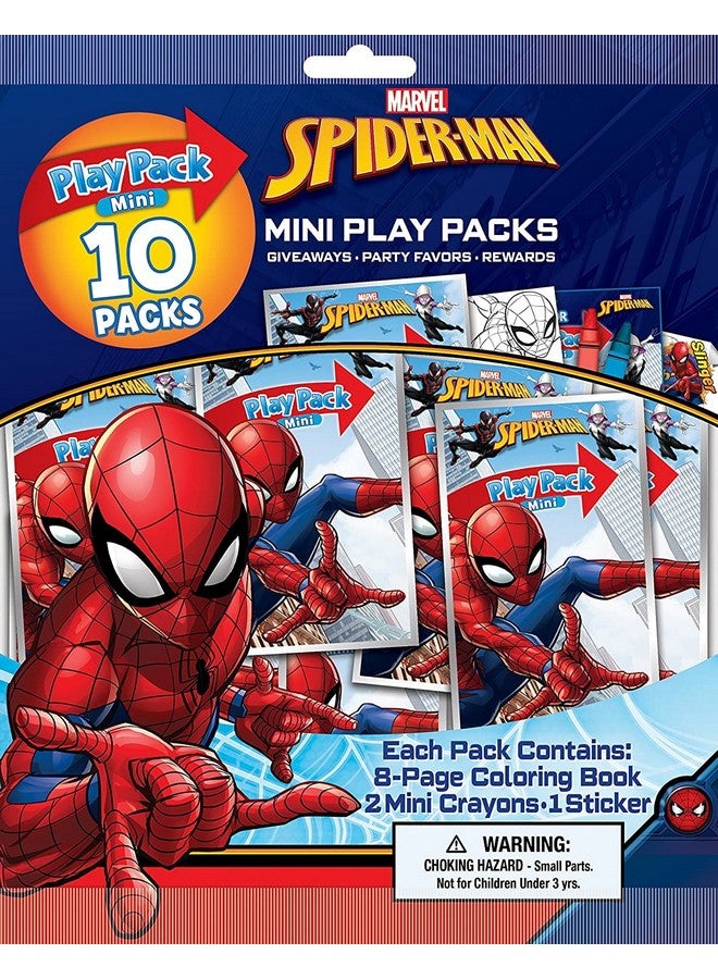 Bendon Mini Play Packs Each With Mini Coloring Book 2 Mini Crayons And A Sticker10Pack (Spiderman) - Image 1