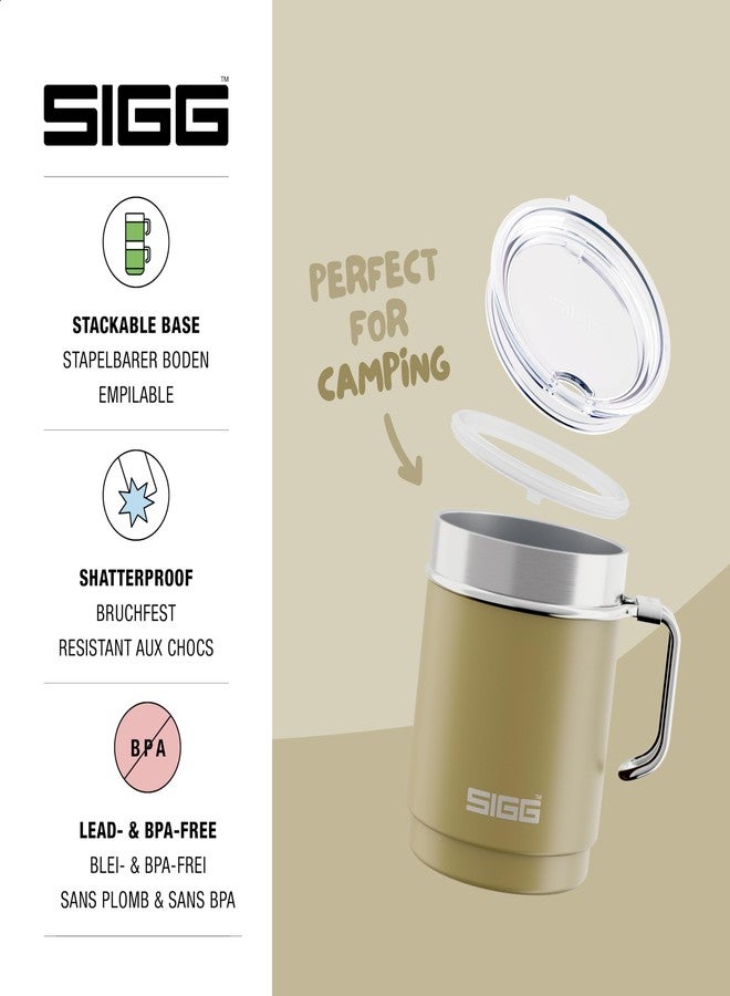 Sigg - Camp Travel Mug Sand - with Tritan Lid and Handle - Dishwasher Safe - BPA-Free - 18/8 Stainless Steel - Camping & Hiking - Dark Beige - 10 Oz - Image 3