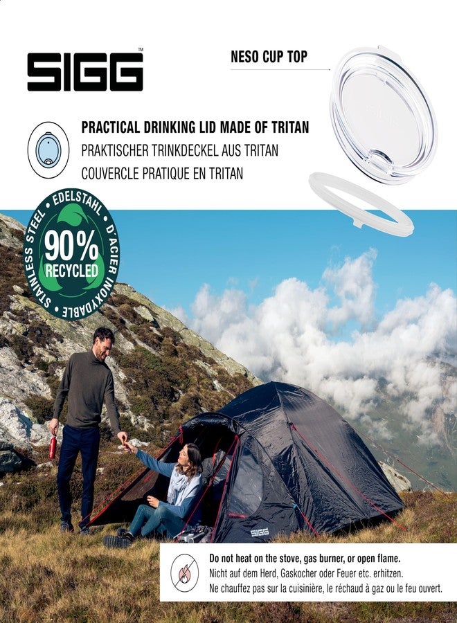 Sigg - Camp Travel Mug Sand - with Tritan Lid and Handle - Dishwasher Safe - BPA-Free - 18/8 Stainless Steel - Camping & Hiking - Dark Beige - 10 Oz - Image 4