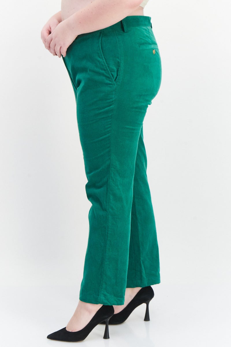 Club Room Women Regular Fit Plain Dress Pants, Green  - Image 3