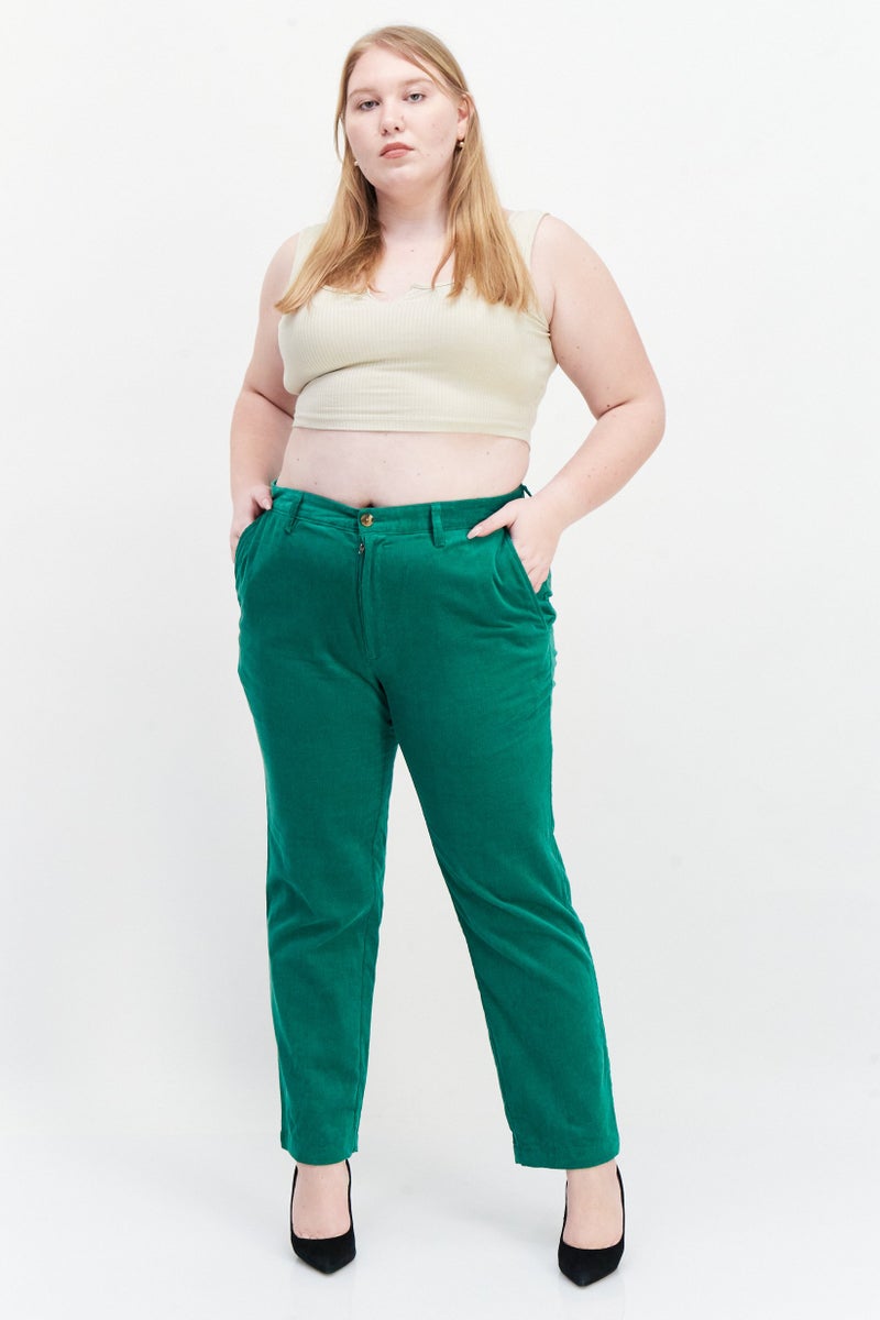 Club Room Women Regular Fit Plain Dress Pants, Green  - Image 4