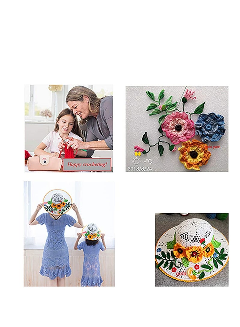 Crochet Cotton, Crochet Thread Set, Cotton Yarn Balls,for DIY Craft Embroidery Crochet Cross, Plain Design Assorted Colors, Stitch Knitting Threads Hand Embroidery Knitting Threads (16 Pieces ) - Image 3