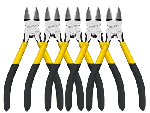 BOOSDEN Wire Cutters 5 Pack, 6 inch Flush Cutters, BOOSDEN Spring Loaded Cutting Pliers,Precision Side Cutters,Sharp Diagonal Cutters,Small Wire Snips for Crafting - Image 1